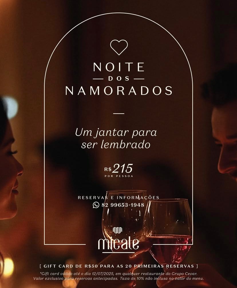 Menu dia dos namorados Micale, em Maceió